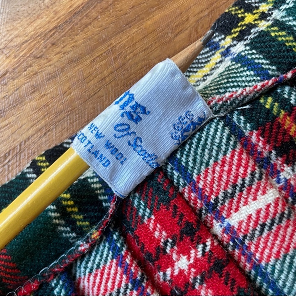 Vintage Deans of Scotland Red & Green Tartan Plaid True Wrap Pleated Midi Skirt - Picture 10 of 15